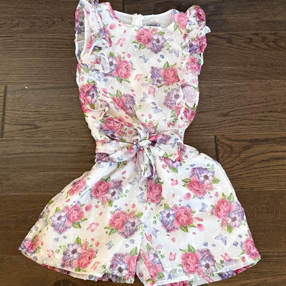 Mayoral Pink and Purple Floral Kids Romper